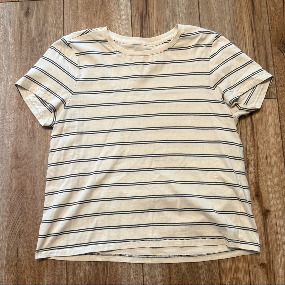 Striped Cream and Black T-Shirt
